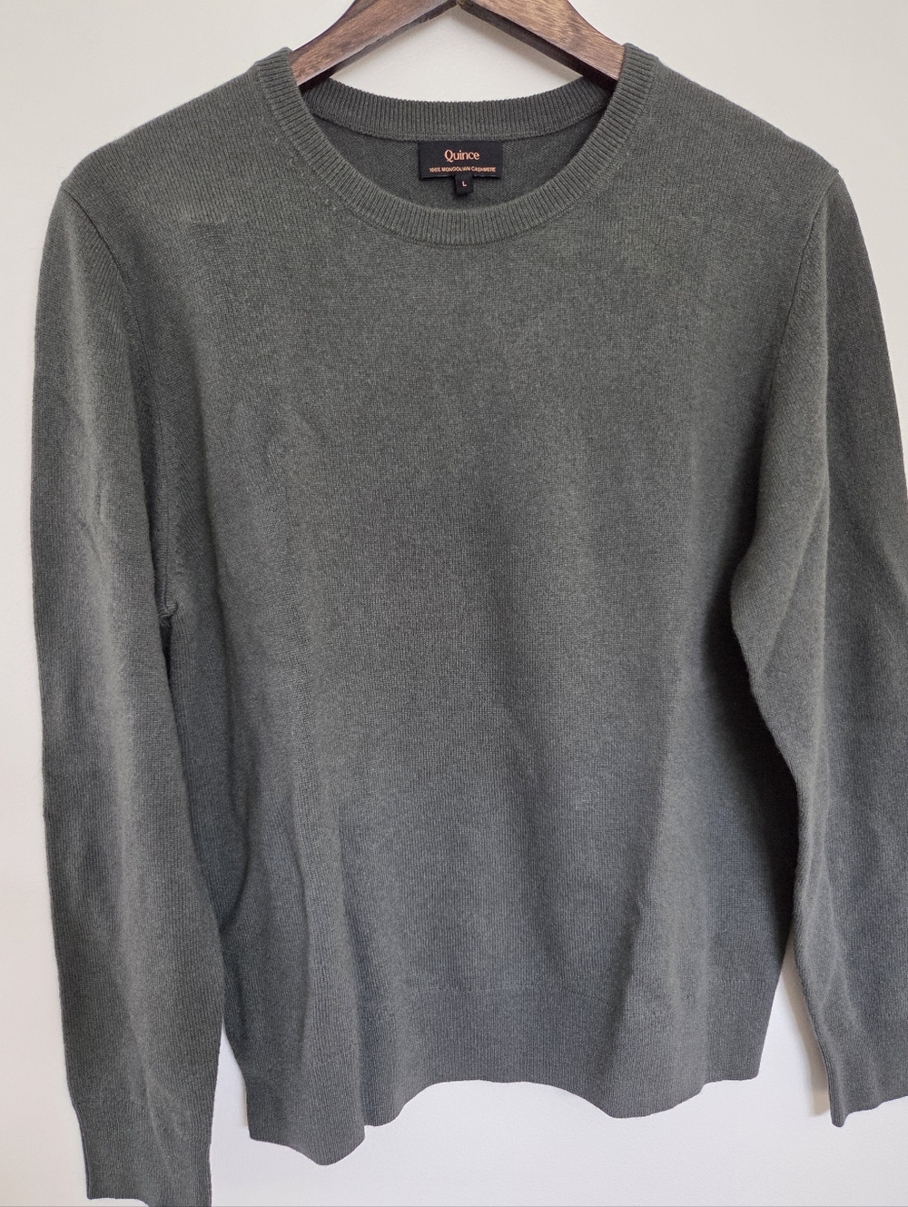 Quince 100% Cashmere Crew Neck Sweater Sz L In Moss NWOT - Picture 6 of 11